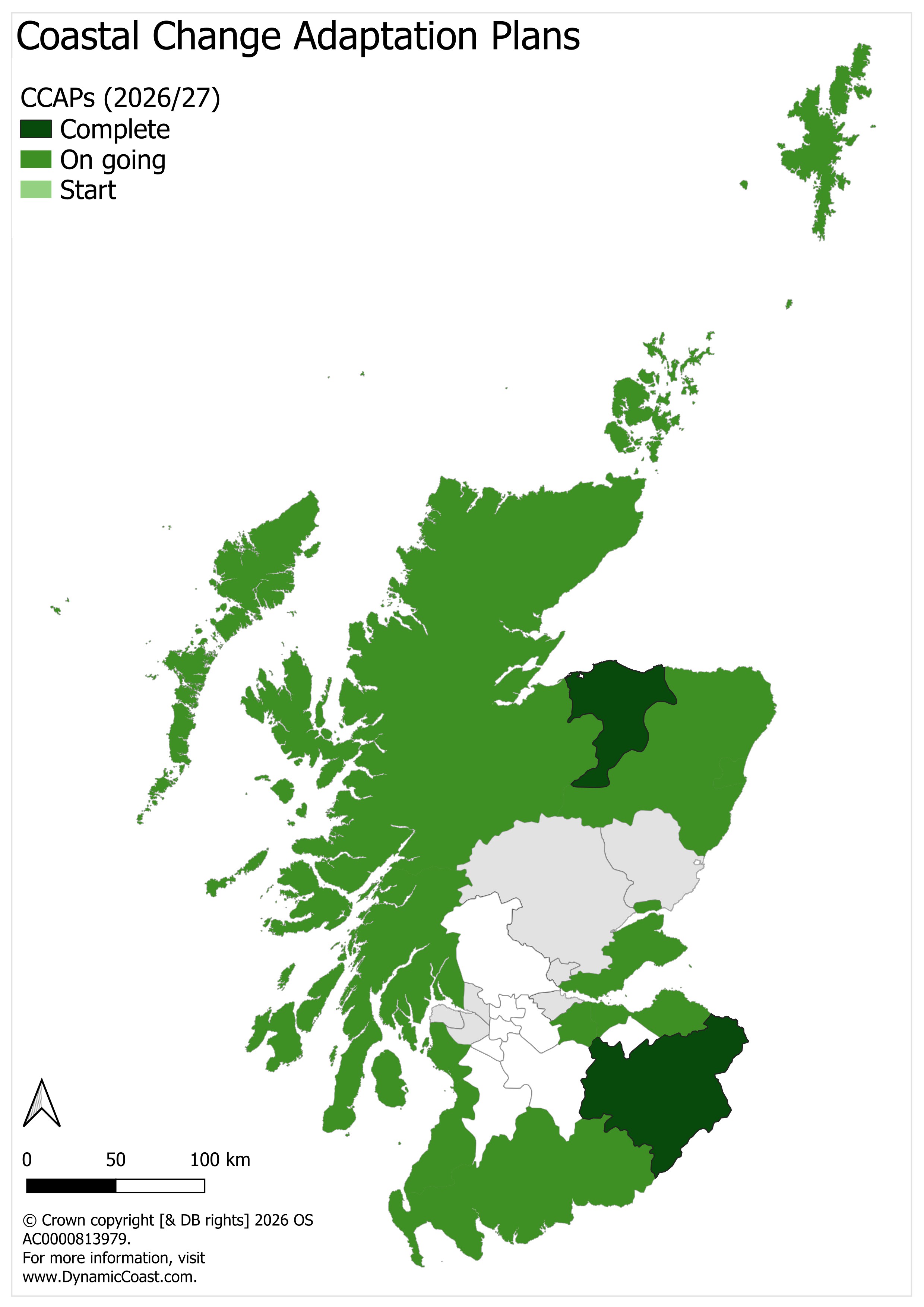 Map showing areas with CCAPs